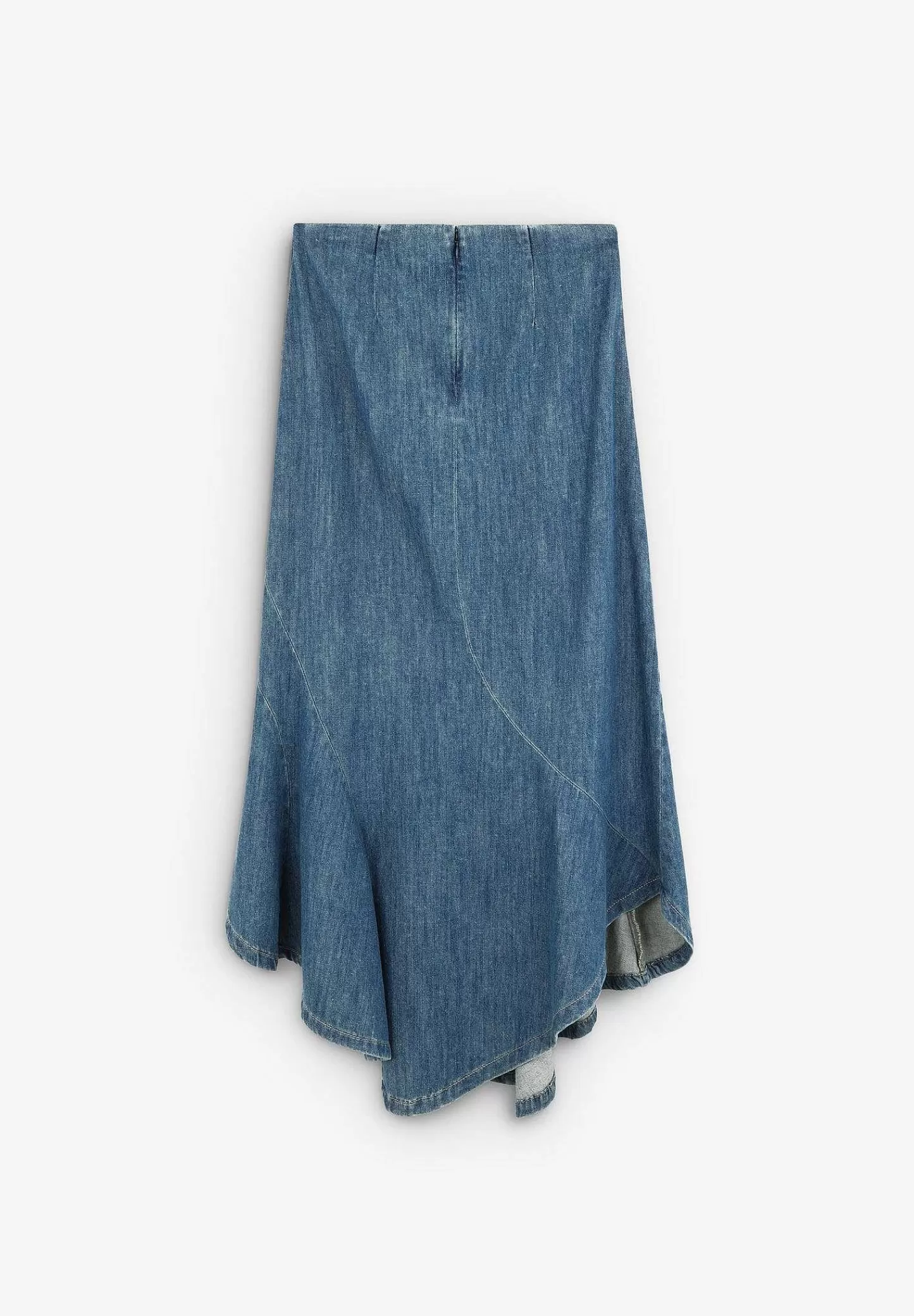 Online Scalpers Falda Midi Denim Bajo Vuelo