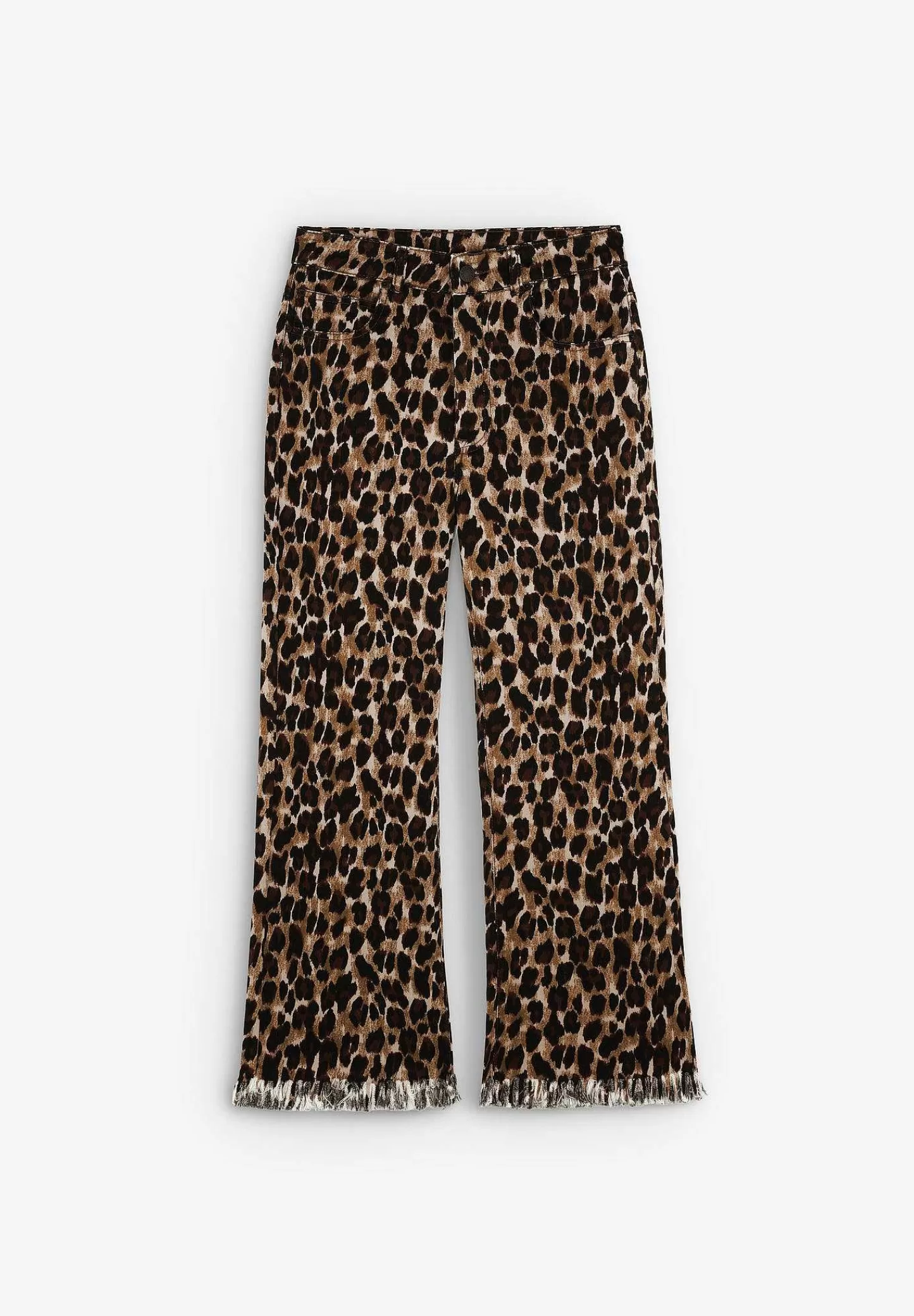 New Scalpers Pantalon Animal Print Bajo Desflecado