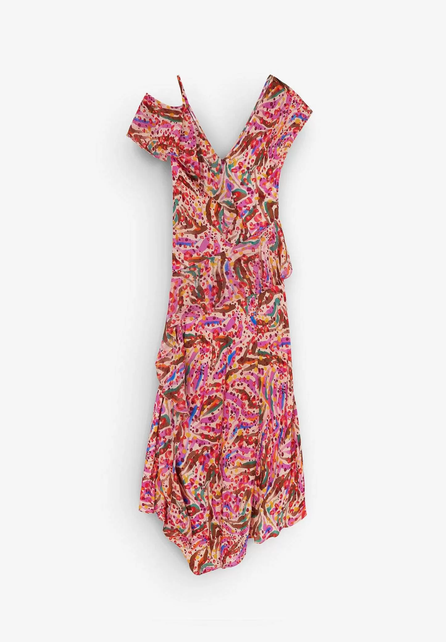 Sale Scalpers Vestido Midi Print Volantes