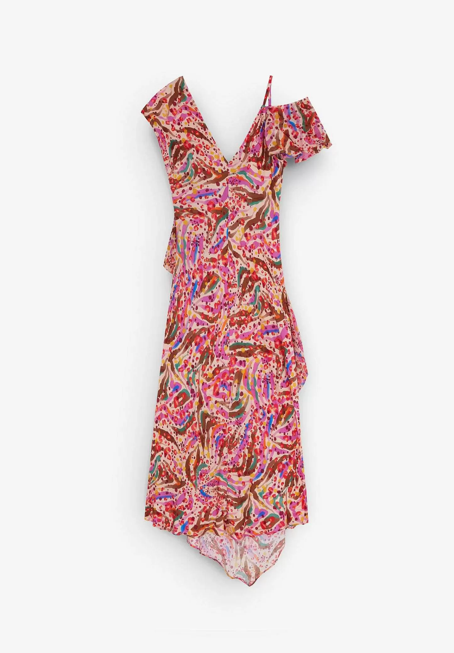 Sale Scalpers Vestido Midi Print Volantes